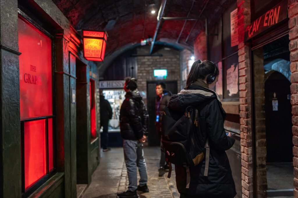 Replica van Mathew Street in het Beatles Story Museum in Liverpool