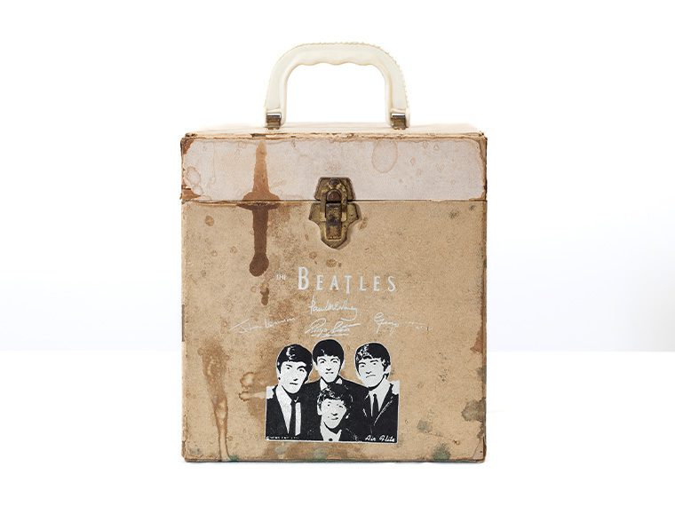 Beatles 1964 record box on display in the USA room at The Beatles Story