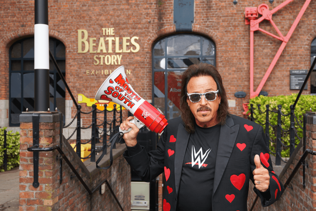 WWE legend visits Jimmy Hart visits The Beatles Story