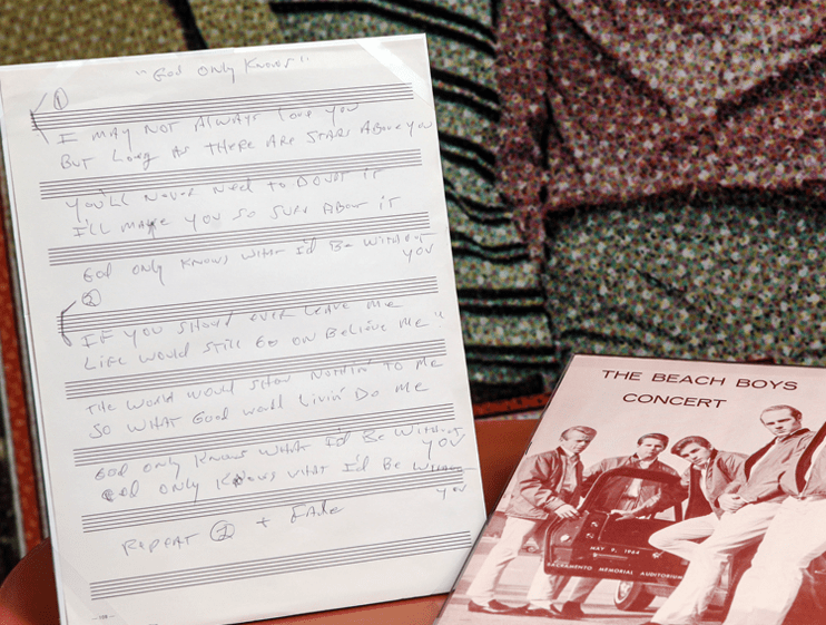 Brian’s handwritten lyrics to ‘God Only Knows’ only at The Beatles Story’s special exhibition, The British Invasion: How 1960s beat groups conquered America.