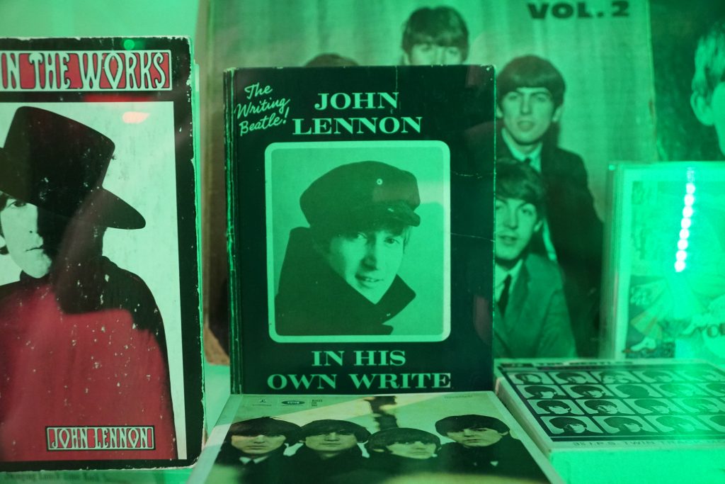 A copy of John Lennon's bestselling novel, In His Own Write, on display at The Beatles Story.